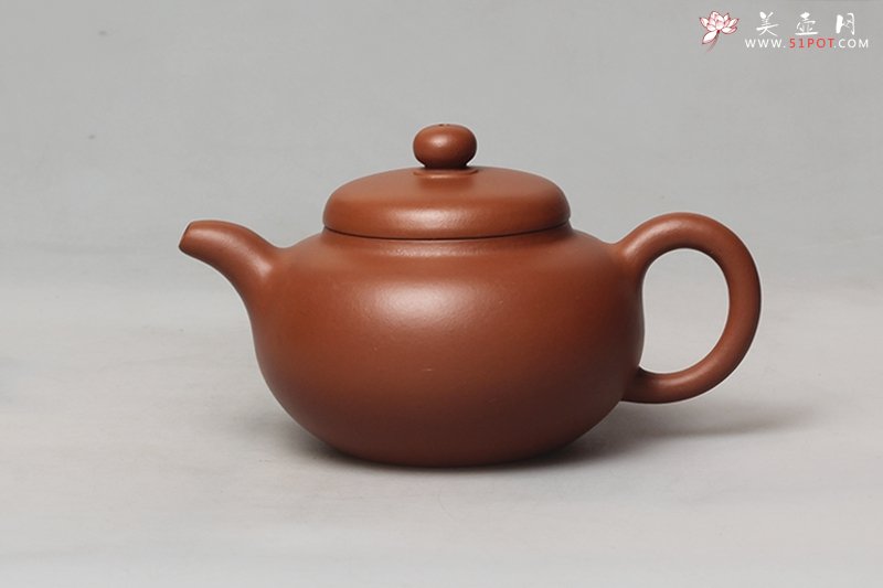 紫砂壶图片：柿圆（纯龙山朱泥全手工制作） - 宜兴紫砂壶网