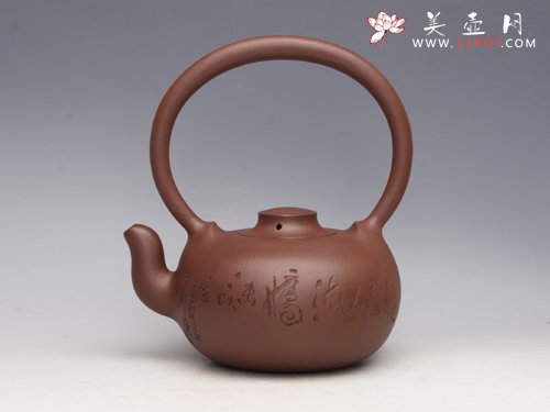 紫砂壶图片：汉峰提梁 家藏老紫... - 宜兴紫砂壶网