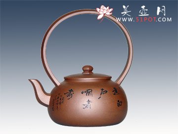 紫砂壶图片：大彬提梁 - 宜兴紫砂壶网