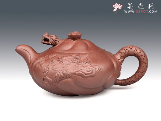 紫砂壶图片：鱼化龙4 - 宜兴紫砂壶网