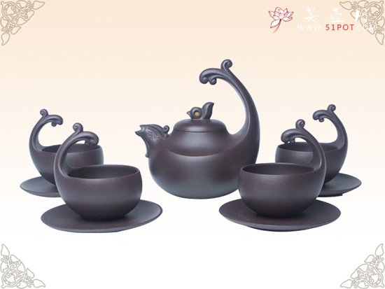 紫砂壶图片：(孔雀舞系列)丹凤朝阳 - 宜兴紫砂壶网