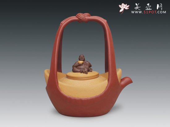 紫砂壶图片：有财提梁 - 宜兴紫砂壶网