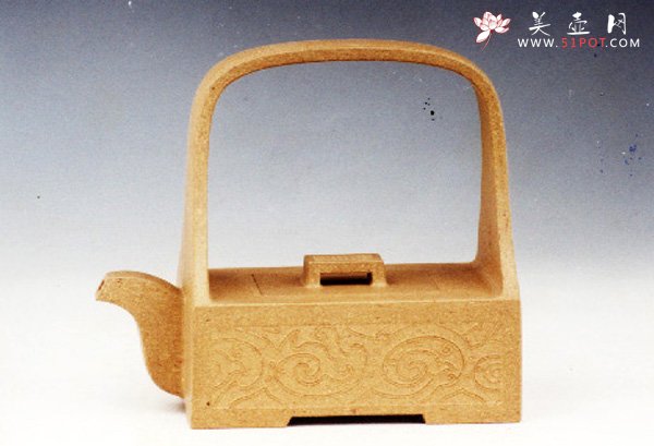 紫砂壶图片：玉带提梁 - 宜兴紫砂壶网