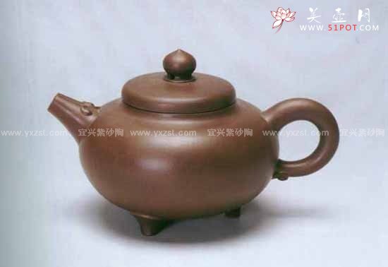 紫砂壶图片：三足如意壶 - 宜兴紫砂壶网