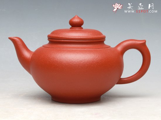 紫砂壶图片：笑樱 朱泥 380cc - 宜兴紫砂壶网