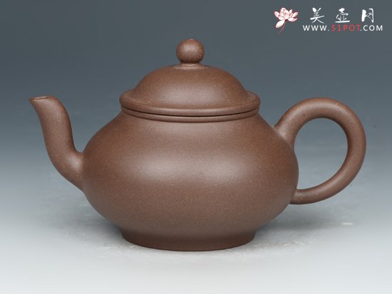 紫砂壶图片：小潘壶 5号井老紫泥 130cc - 宜兴紫砂壶网