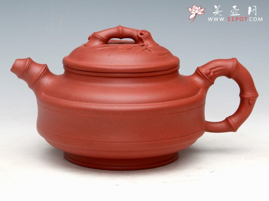 紫砂壶图片：双喜竹鼓（底槽清）500ML - 宜兴紫砂壶网