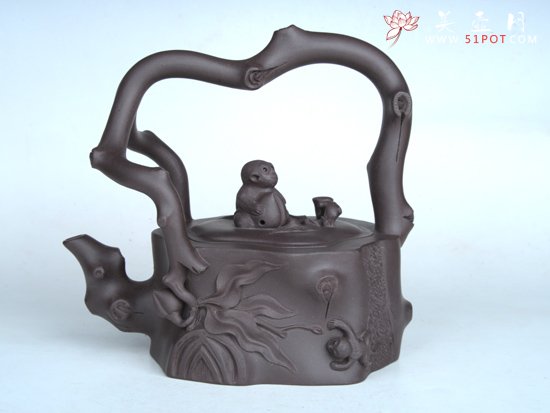 紫砂壶图片：圣桃提梁 - 宜兴紫砂壶网