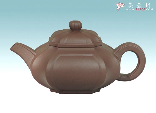 紫砂壶图片：四方抽角 320CC - 宜兴紫砂壶网