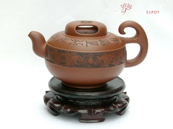 紫砂壶图片：牛盖玉带 - 宜兴紫砂壶网