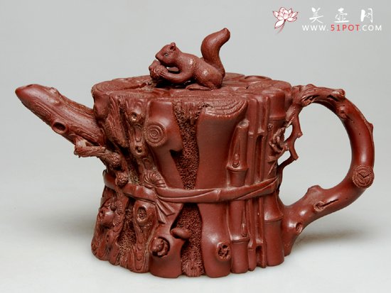 紫砂壶图片：束柴三友  220cc - 宜兴紫砂壶网