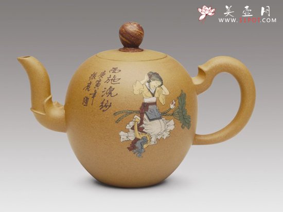 紫砂壶图片：彩绘一粒珠 - 宜兴紫砂壶网