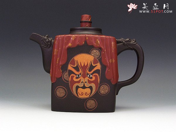 紫砂壶图片：绞泥戏曲人生 - 宜兴紫砂壶网