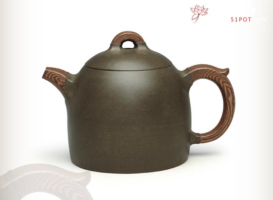 紫砂壶图片：绞泥秦权 - 宜兴紫砂壶网