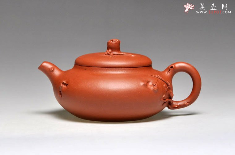 紫砂壶图片：全手工《暗香》泥料：朱泥 容量：230cc - 宜兴紫砂壶网