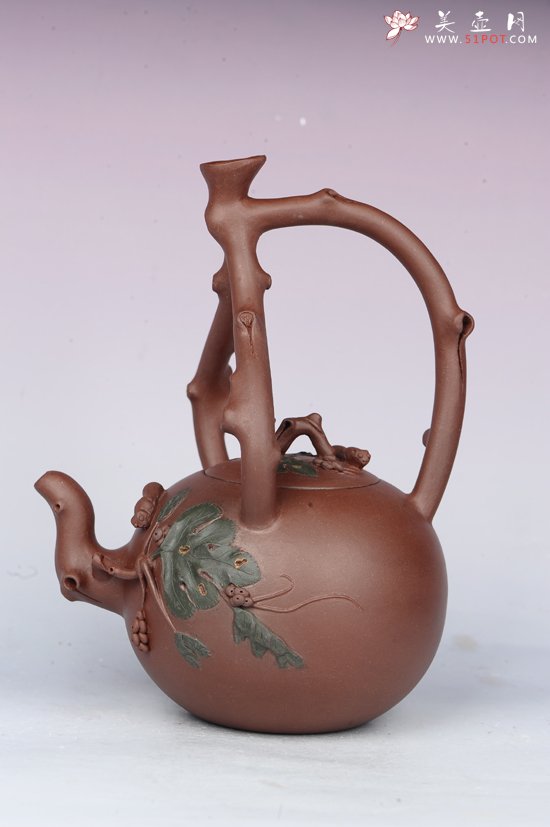 紫砂壶图片：松鼠提梁葡萄 - 宜兴紫砂壶网