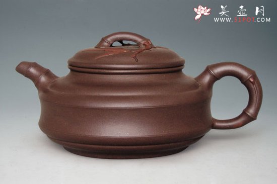 紫砂壶图片：双线竹鼓 - 宜兴紫砂壶网