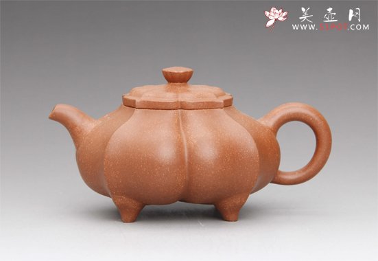 紫砂壶图片：高足扁筋纹 - 宜兴紫砂壶网