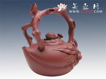 紫砂壶图片：圣桃提梁 - 宜兴紫砂壶网