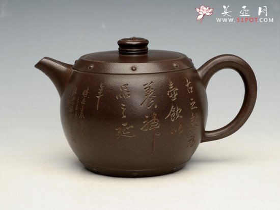 紫砂壶图片：秦鼓   容量：400cc - 宜兴紫砂壶网