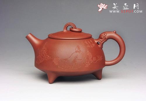 紫砂壶图片：环龙三脚 - 宜兴紫砂壶网