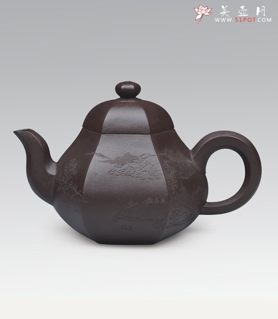 紫砂壶图片：六方梨形 - 宜兴紫砂壶网