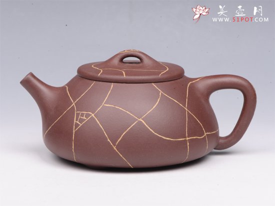 紫砂壶图片：开片石瓢 - 宜兴紫砂壶网