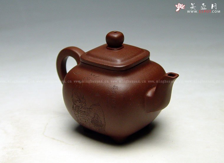 紫砂壶图片：鸣远四方壶 - 宜兴紫砂壶网