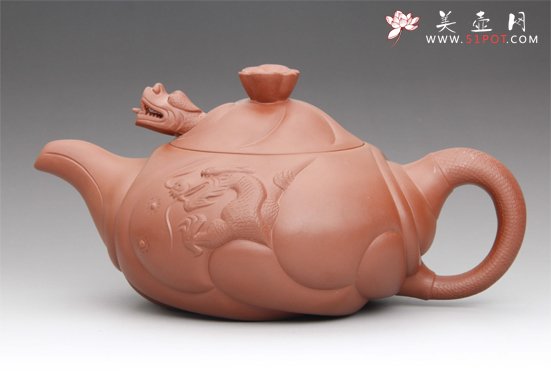 紫砂壶图片：鱼化龙（大） - 宜兴紫砂壶网