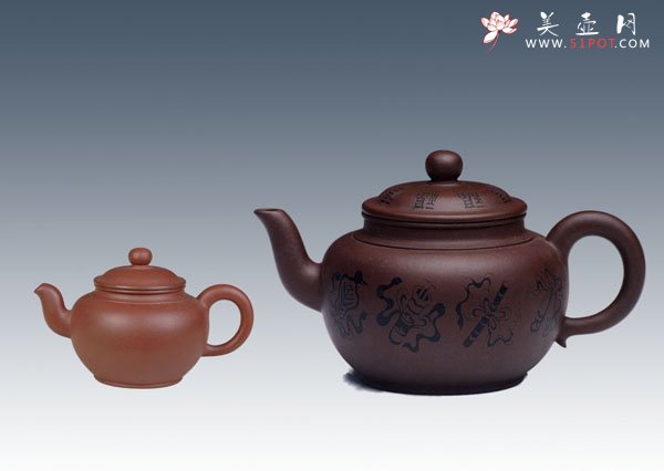 紫砂壶图片：大小云肩鼓腹 - 宜兴紫砂壶网