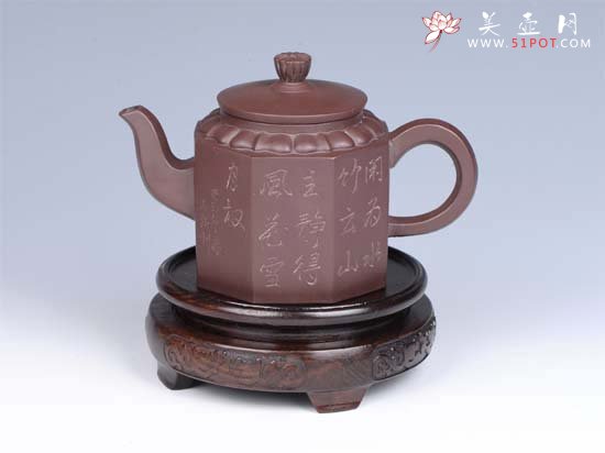 紫砂壶图片：- 六方菱花 - - 宜兴紫砂壶网