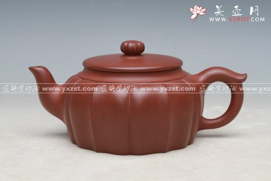 紫砂壶图片：筋纹平盖 - 宜兴紫砂壶网
