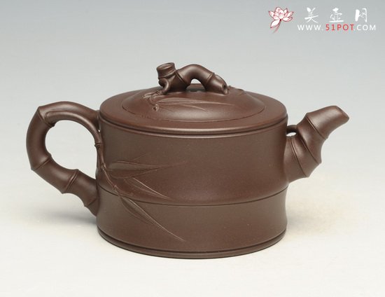 紫砂壶图片：竹段4  260cc - 宜兴紫砂壶网