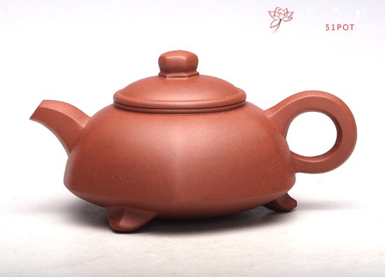 紫砂壶图片：三足六方 - 宜兴紫砂壶网