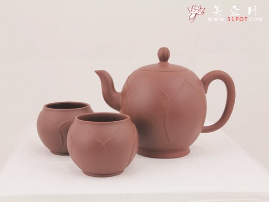 紫砂壶图片：清莲套组 - 宜兴紫砂壶网