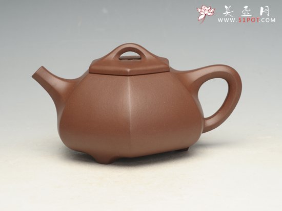 紫砂壶图片：六方石瓢 容量：280cc - 宜兴紫砂壶网