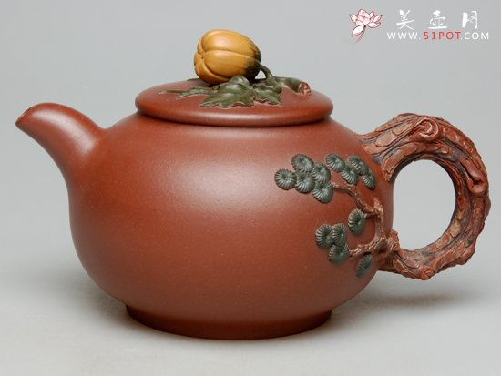 紫砂壶图片：翠松流香  340cc - 宜兴紫砂壶网
