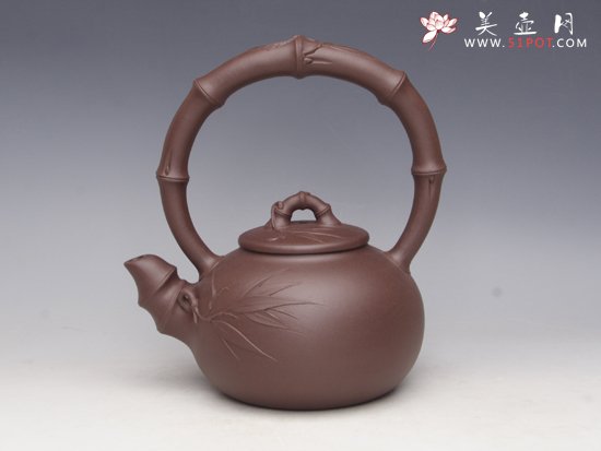 紫砂壶图片：竹节提梁 - 宜兴紫砂壶网