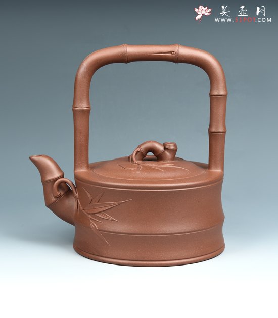 紫砂壶图片：竹节提梁 - 宜兴紫砂壶网