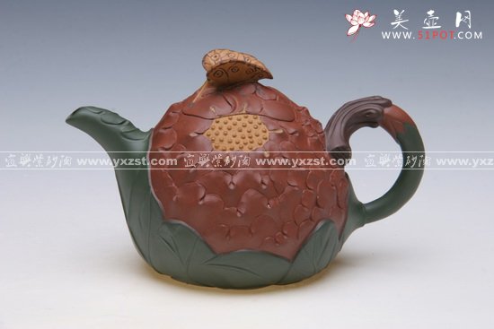 紫砂壶图片：牡丹 - 宜兴紫砂壶网