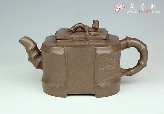 紫砂壶图片：四方竹壶 - 宜兴紫砂壶网