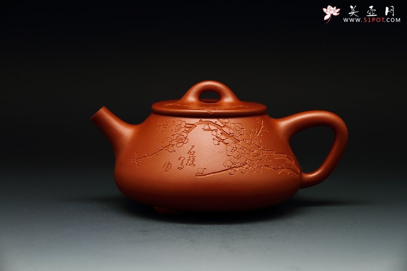 紫砂壶图片：石瓢壶(石陶刻） - 宜兴紫砂壶网