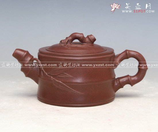 紫砂壶图片：一节竹段 - 宜兴紫砂壶网