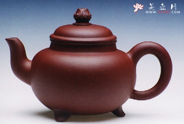 紫砂壶图片：三脚如意壶 - 宜兴紫砂壶网