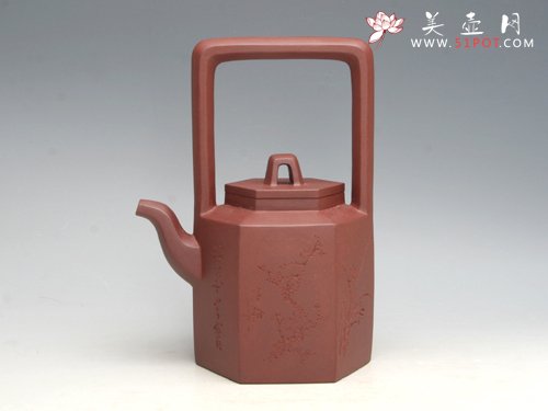 紫砂壶图片：六方提梁 - 宜兴紫砂壶网