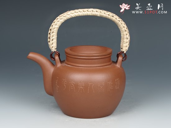 紫砂壶图片：寿星壶  黄龙山大红袍朱泥  300cc - 宜兴紫砂壶网