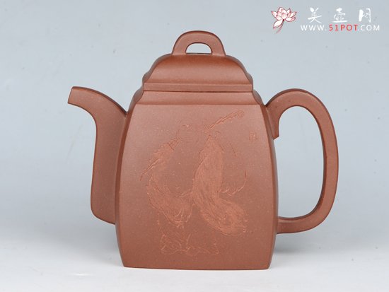 紫砂壶图片：汉方 容量：350cc 泥料：底槽清 - 宜兴紫砂壶网