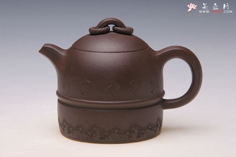 紫砂壶图片：浪花秦权 - 宜兴紫砂壶网