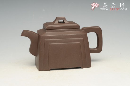紫砂壶图片：四方双线 - 宜兴紫砂壶网