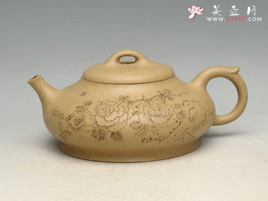 紫砂壶图片：花开富贵  容量：300cc - 宜兴紫砂壶网